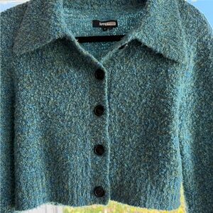 Appaman Women's Teal Bouclé Button-Up Sweater